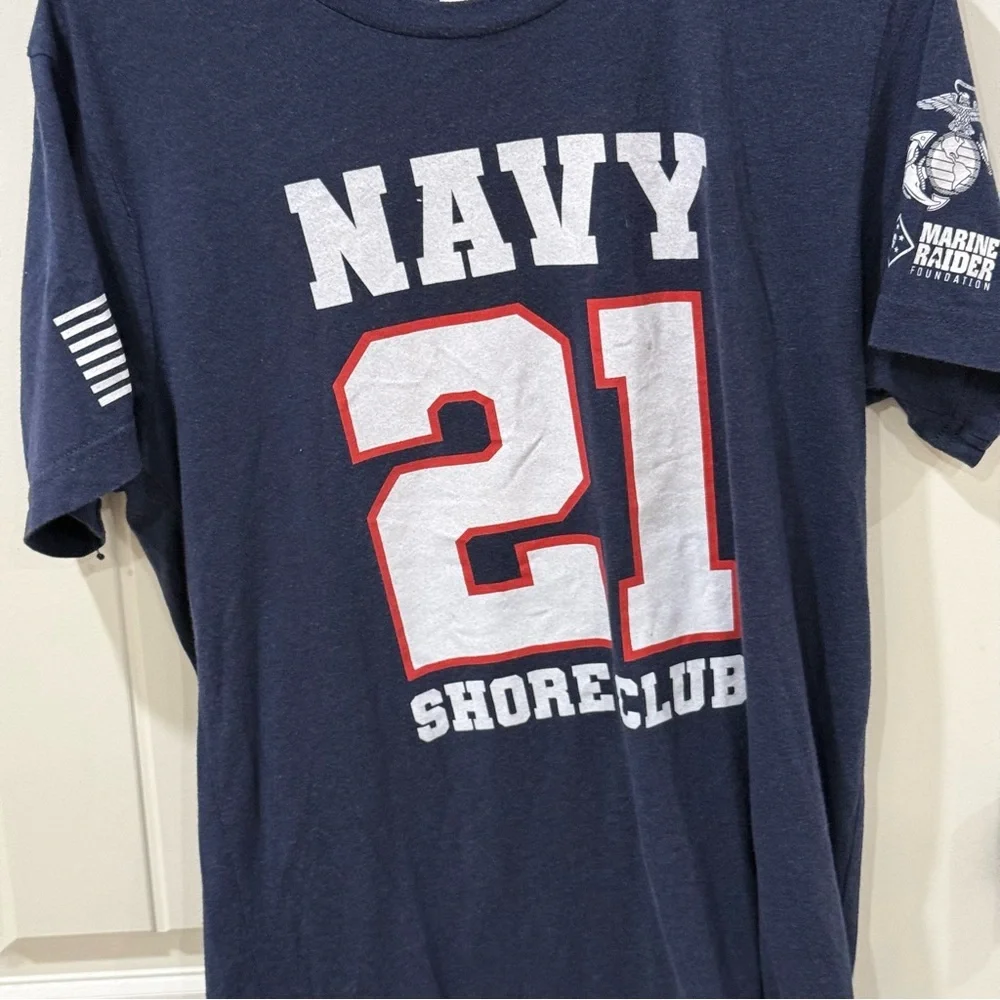 Navy Shore Club 21 T-Shirt Medium USA Strong Marine Raider Tee